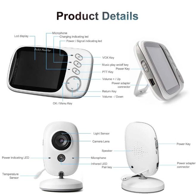 VB603 Video Baby Monitor con audio bidirezionale e visione notturna - strumento affidabile per genitori per la sicurezza del neonato