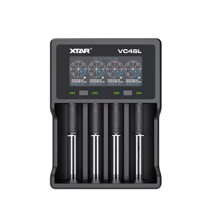 XTAR VC4SL Caricabatterie 18650 21700 Ricarica Rapida QC3.0 USB Type-C Compatibilità Versatile Batterie Ricaricabili al Litio Tecnologia di Ricarica Rapida Gestione dell'Energia Sostenibile
