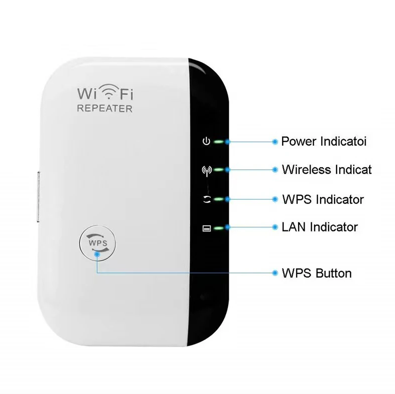 WiFi Ripetitore Wireless Segnale Amplificatore WiFi Extender Rete Migliora Casa Router Attraverso il Muro Camera da Letto