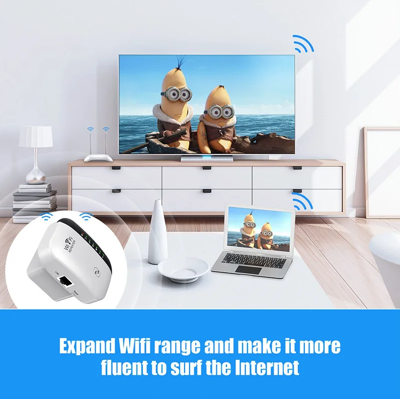 WiFi Ripetitore Wireless Segnale Amplificatore WiFi Extender Rete Migliora Casa Router Attraverso il Muro Camera da Letto