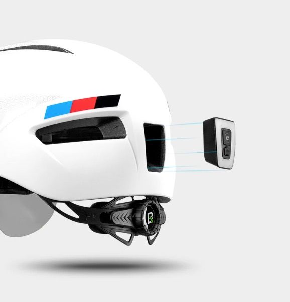 ROCKBROS Casco da Bicicletta Design Ultraleggero con Luce LED Integrata Occhiali Magnetici Comodo e Sicuro