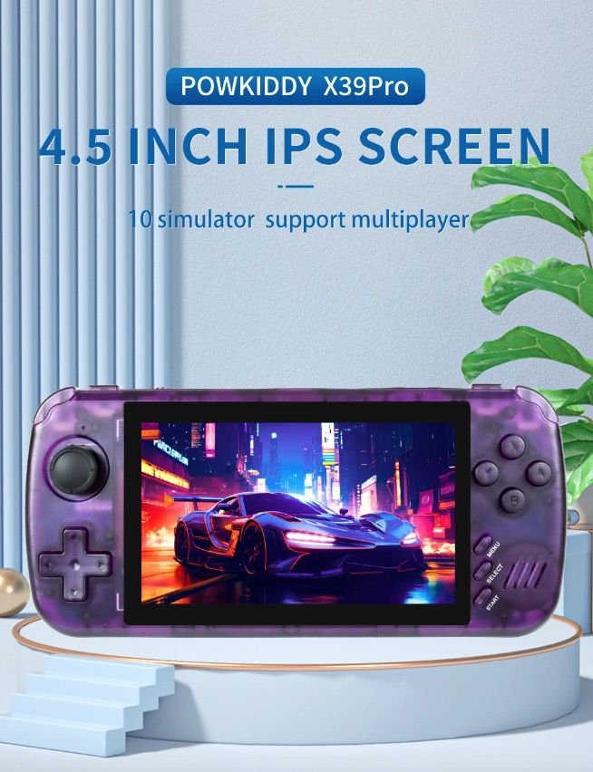 POWKIDDY X39pro Console Portatile per Videogiochi 4.3 Pollici IPS Retro Gaming con Supporto PS1 e Uscita HD