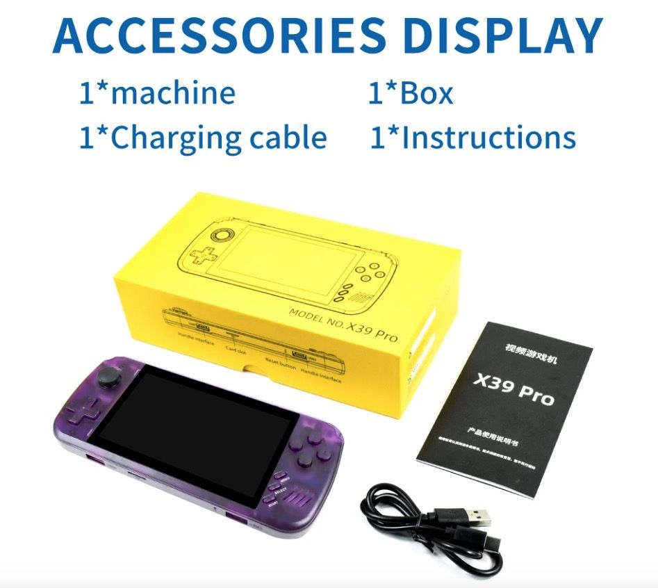 POWKIDDY X39pro Console Portatile per Videogiochi 4.3 Pollici IPS Retro Gaming con Supporto PS1 e Uscita HD