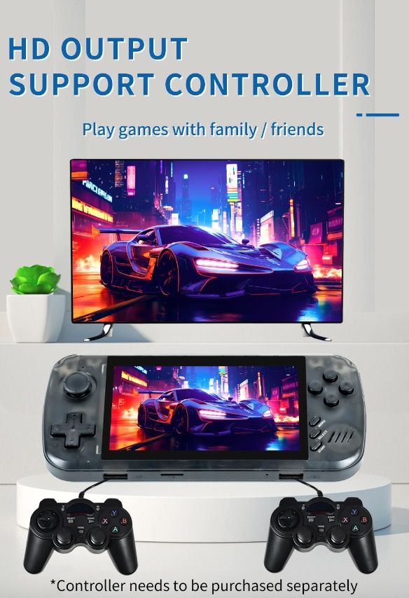 POWKIDDY X39pro Console Portatile per Videogiochi 4.3 Pollici IPS Retro Gaming con Supporto PS1 e Uscita HD
