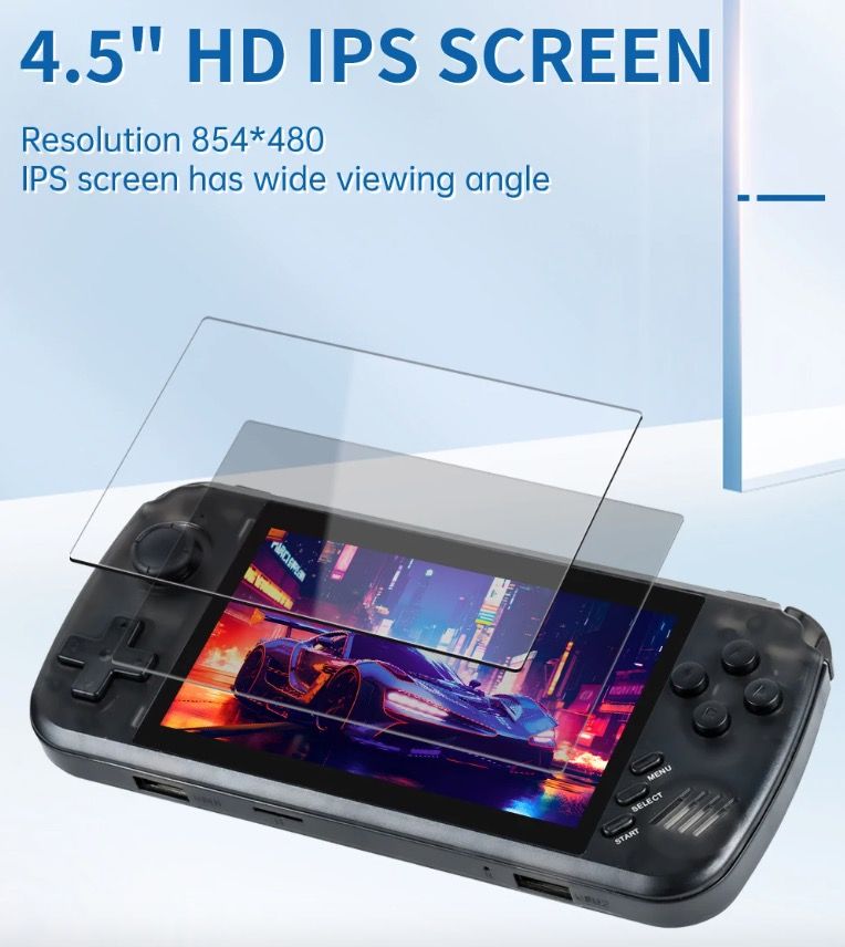 POWKIDDY X39pro Console Portatile per Videogiochi 4.3 Pollici IPS Retro Gaming con Supporto PS1 e Uscita HD