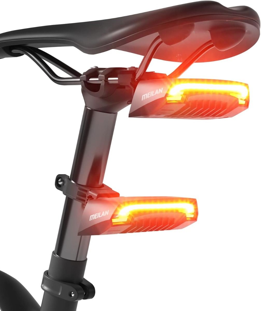 Meilan X5 Luce Posteriore Bici Intelligente con Indicatori di Direzione | Stop Auto, Telecomando, USB