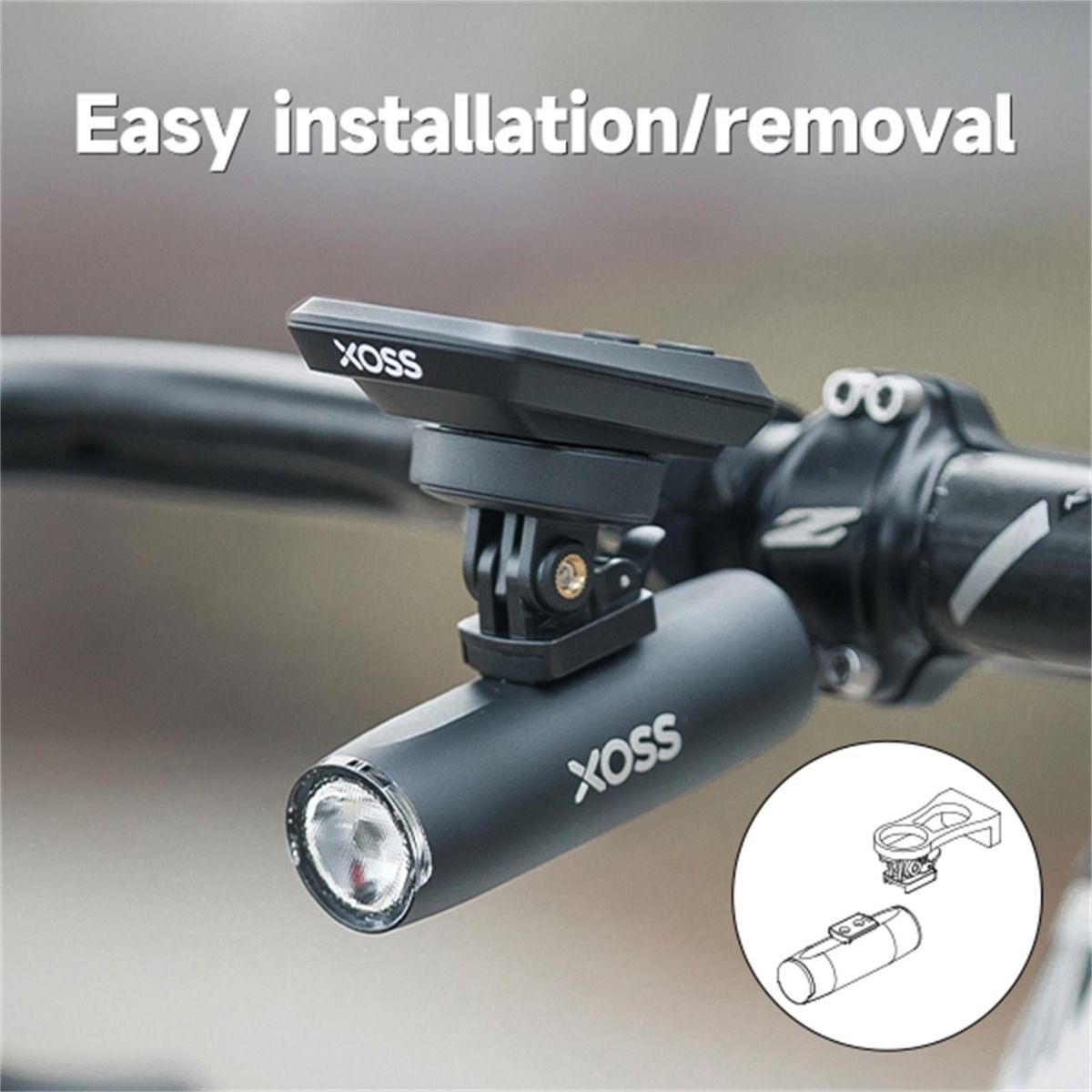 XOSS Luce per bici Faretto 800Lm Impermeabile Ricaricabile USB Lampada anteriore MTB Accessori per ciclismo all'aperto