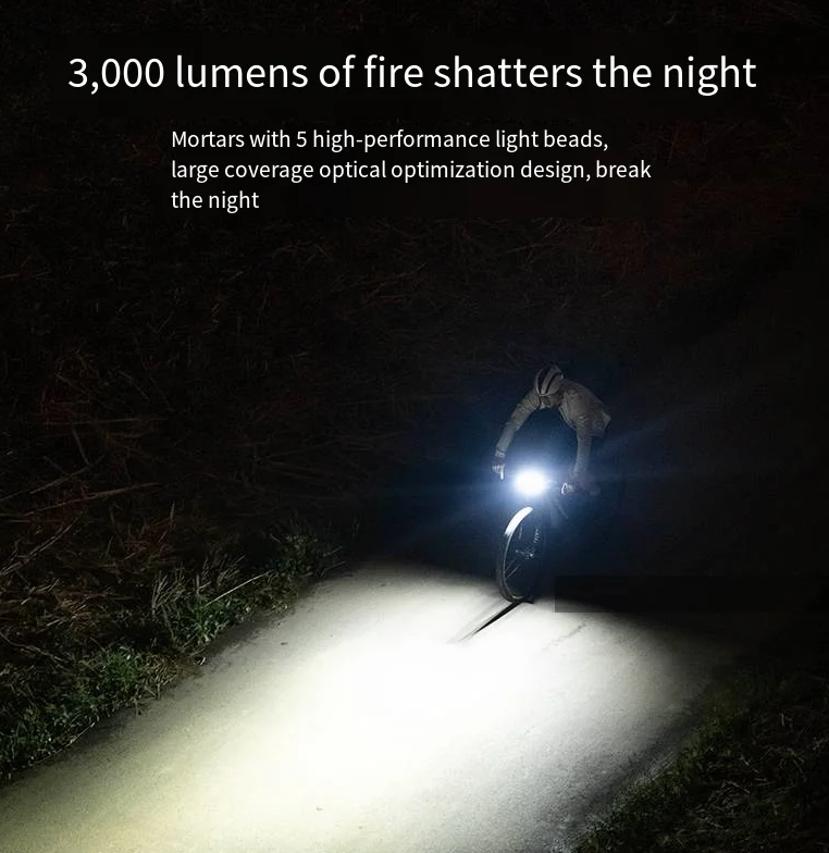 XOSS XL3000 Luce Bici Impermeabile 3000 Lumen Lampada Frontale Ricaricabile Tipo C Per Giri Notturni Accessorio Essenziale Ciclismo Visibilità Sicurezza 10 Modalità di Illuminazione