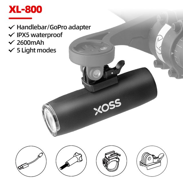 XOSS Luce per bici Faretto 800Lm Impermeabile Ricaricabile USB Lampada anteriore MTB Accessori per ciclismo all'aperto