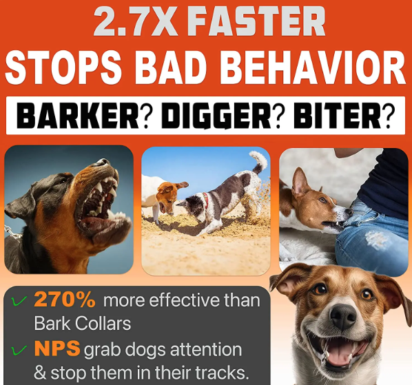 Repellente per cani ricaricabile con tecnologia a ultrasuoni, controllo efficace dell'abbaiare e torcia LED.