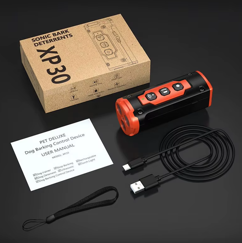 Dispositivo di Addestramento per Cani ad Ultrasuoni Tecnologia Innovativa Controllo dell'Abbaio Accessorio Antiabbaio per Cani con Suoni Multipli e Torcia Integrata