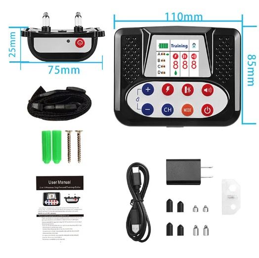 Dispositivo di Addestramento Intelligente per Cani e Recinto Elettronico Senza Fili con Schermo a Colori per Sicurezza e Addestramento Comportamentale Canino Design Ergonomico