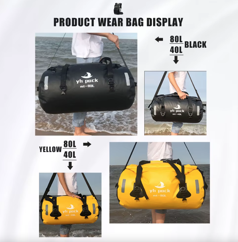 Borsa per moto impermeabile, borsa portapacchi posteriore per MTB, portabagagli da viaggio, sella portatile, accessorio per ciclismo 40L/80L