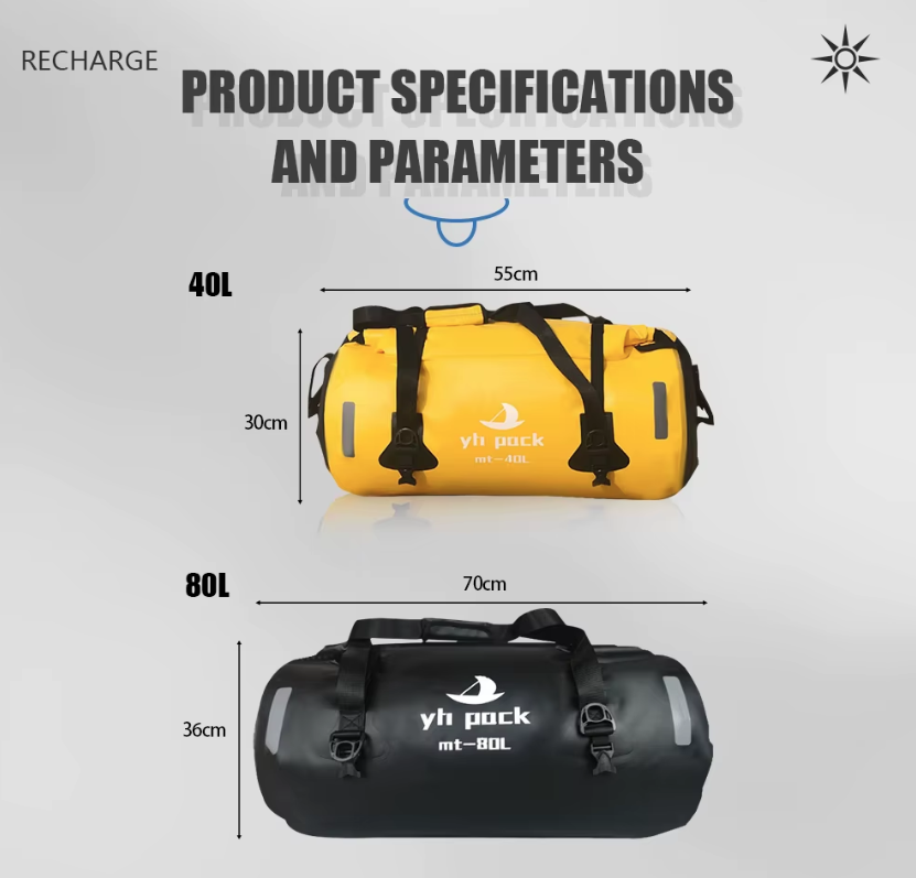 Borsa per moto impermeabile, borsa portapacchi posteriore per MTB, portabagagli da viaggio, sella portatile, accessorio per ciclismo 40L/80L