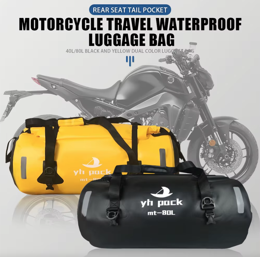 Borsa per moto impermeabile, borsa portapacchi posteriore per MTB, portabagagli da viaggio, sella portatile, accessorio per ciclismo 40L/80L
