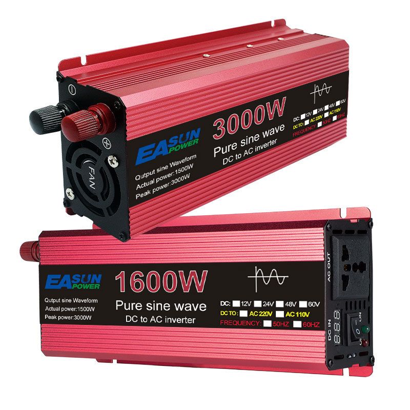 Inverter a onda sinusoidale pura 3000W 2200W 1600W 1000W Design durevole in alluminio-magnesio Alta efficienza Potenza per campeggio