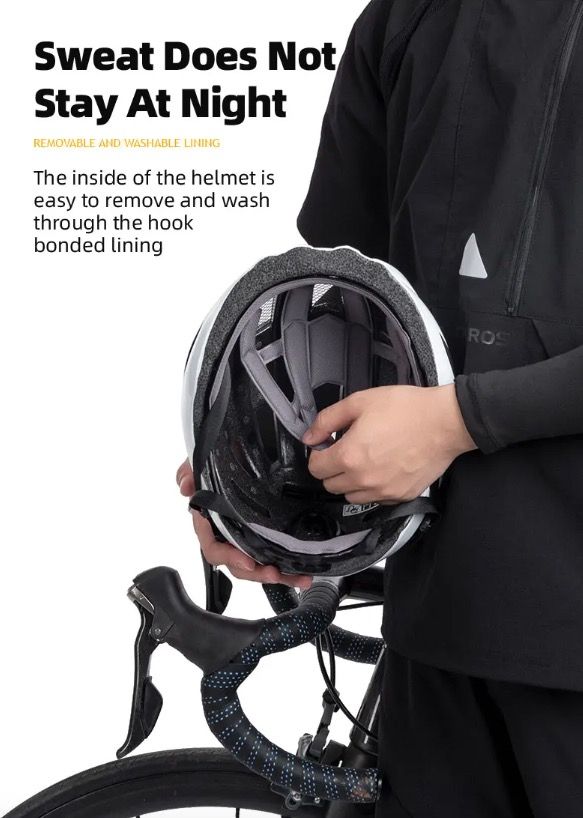 Luce posteriore a LED per casco da bicicletta ROCKBROS, design ultraleggero, ricaricabile, accessorio di sicurezza per il ciclismo su strada e MTB.