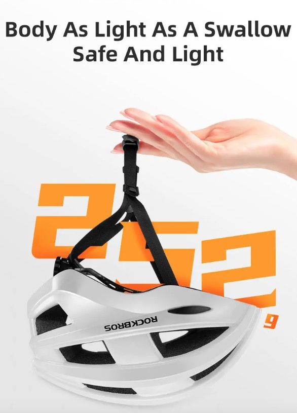 Luce posteriore a LED per casco da bicicletta ROCKBROS, design ultraleggero, ricaricabile, accessorio di sicurezza per il ciclismo su strada e MTB.