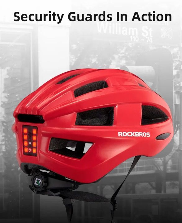 Luce posteriore a LED per casco da bicicletta ROCKBROS, design ultraleggero, ricaricabile, accessorio di sicurezza per il ciclismo su strada e MTB.