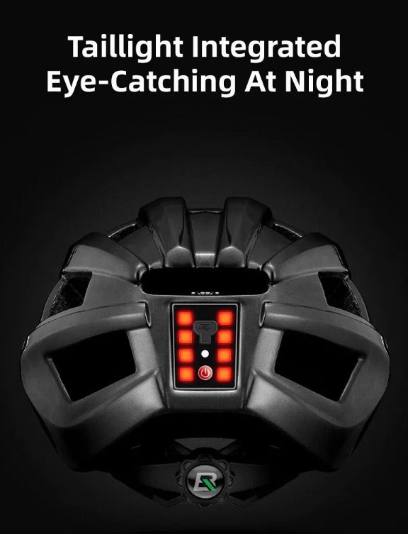 Luce posteriore a LED per casco da bicicletta ROCKBROS, design ultraleggero, ricaricabile, accessorio di sicurezza per il ciclismo su strada e MTB.