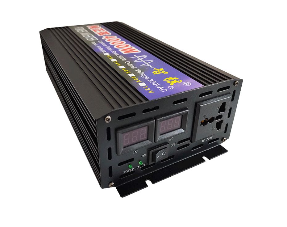 Inverter a Onda Sinusoidale Pura 2000W 3000W 4000W per Auto e Solare con Display a LED Convertitore di Tensione da DC a AC Energia di Alta Qualità per Dispositivi Sensibili e Tensione Regolabile