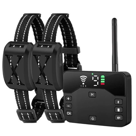 Recinto Elettrico per Cani Senza Fili e Collare di Addestramento con Shock Elettrico Vibrazione Regolabile Sistema Contenimento Animali Domestici Confini Personalizzabili